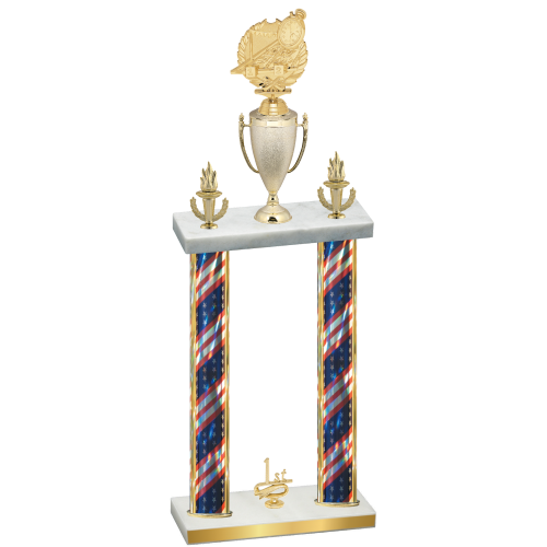 Double Flag USA First Place Swimming Trophy