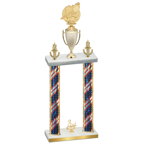 Double Flag USA Third Place Swimming Trophy