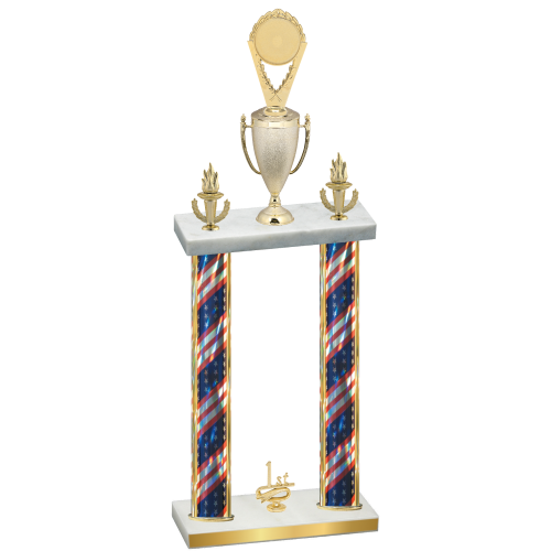 Double Flag USA First Place Insert Trophy