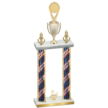 Double Flag USA Second Place Insert Trophy