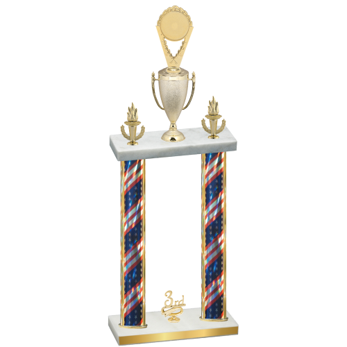 Double Flag USA Third Place Insert Trophy