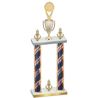 Double Flag USA Victory Insert Trophy