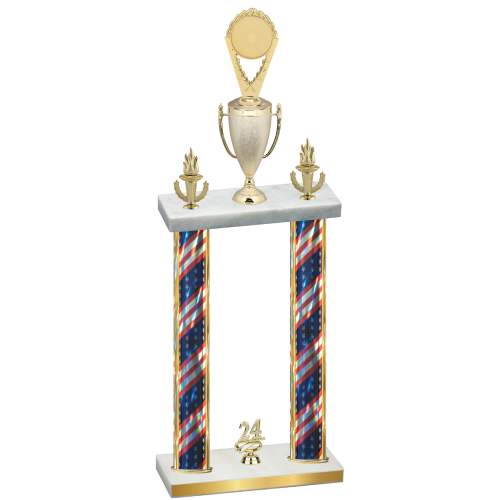Double Flag USA Year Insert Trophy