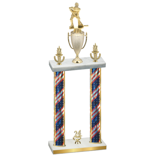 Double Flag USA Year Hockey Trophy