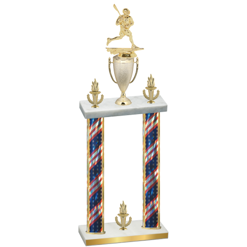 Double Flag USA Victory Lacrosse Trophy