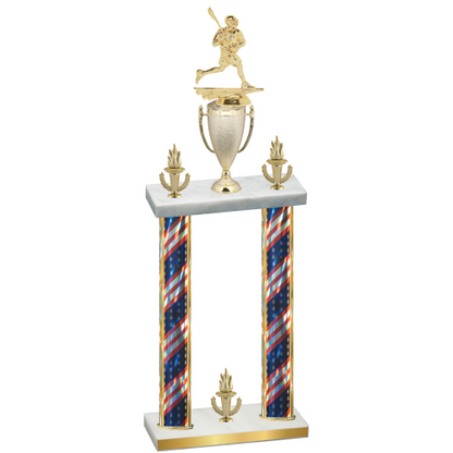 Double Flag USA Victory Lacrosse Trophy