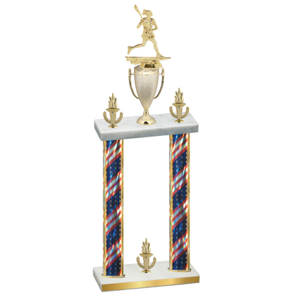 Double Flag USA Victory Lacrosse Trophy