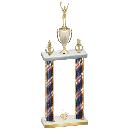 Double Flag USA First Place Victory Trophy