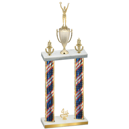 Double Flag USA Fourth Place Victory Trophy