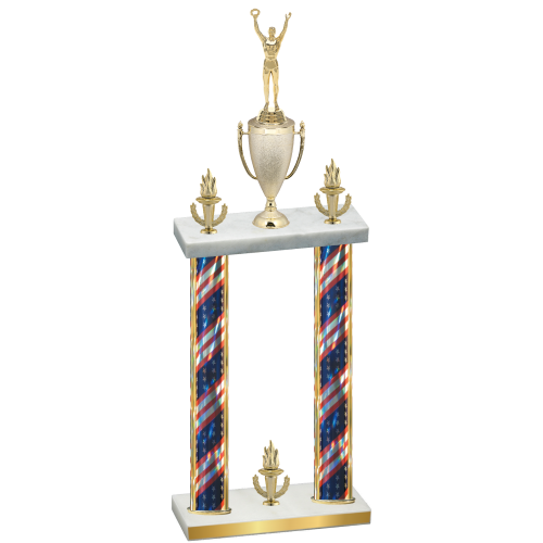 Double Flag USA Victory Victory Trophy