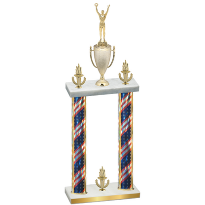 Double Flag USA Victory Victory Trophy
