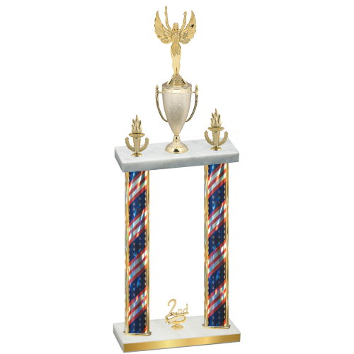 Double Flag USA Second Place Victory Trophy