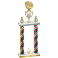 Double Flag USA Third Place Basketball Trophy
