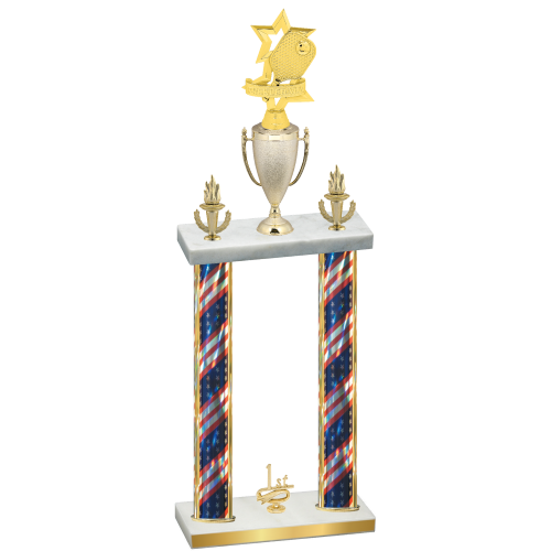 Double Flag USA First Place Pickleball Trophy