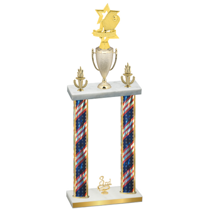 Double Flag USA Third Place Pickleball Trophy