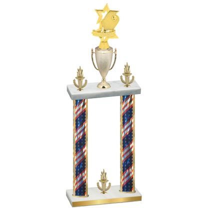 Double Flag USA Victory Pickleball Trophy