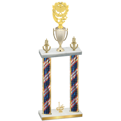 Double Flag USA First Place Pickleball Trophy