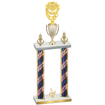 Double Flag USA Third Place Pickleball Trophy