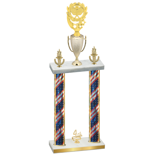 Double Flag USA Fourth Place Pickleball Trophy