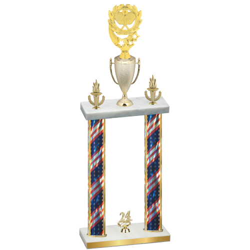 Double Flag USA Year Pickleball Trophy