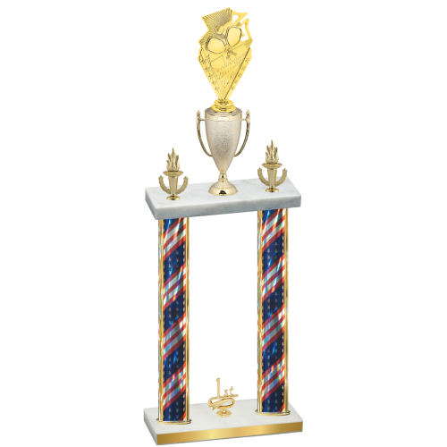 Double Flag USA First Place Pickleball Trophy