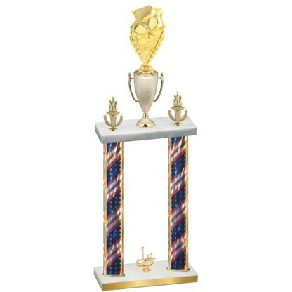 Double Flag USA First Place Pickleball Trophy