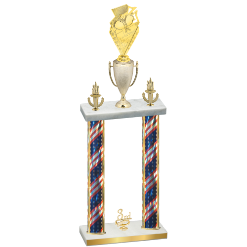 Double Flag USA Third Place Pickleball Trophy