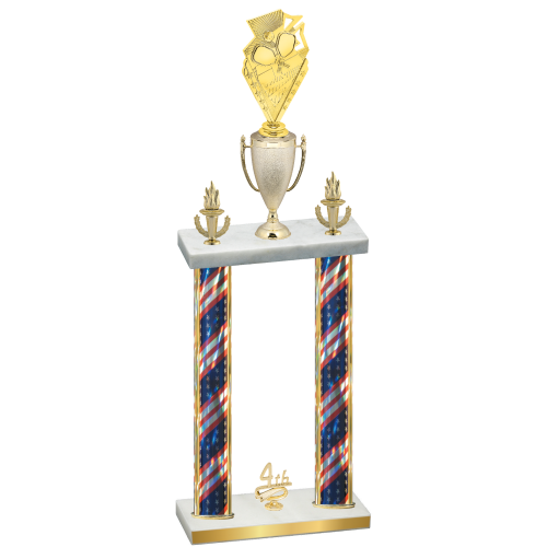 Double Flag USA Fourth Place Pickleball Trophy