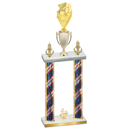 Double Flag USA Fourth Place Pickleball Trophy