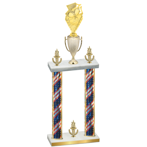 Double Flag USA Victory Pickleball Trophy