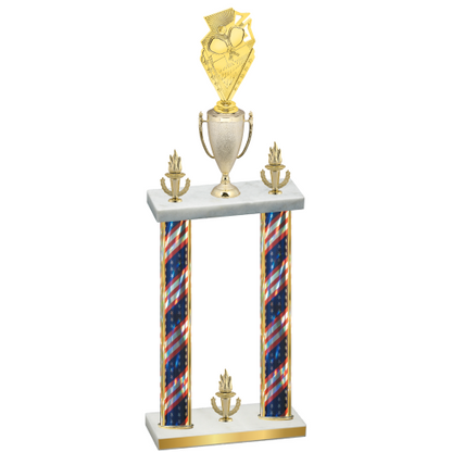Double Flag USA Victory Pickleball Trophy