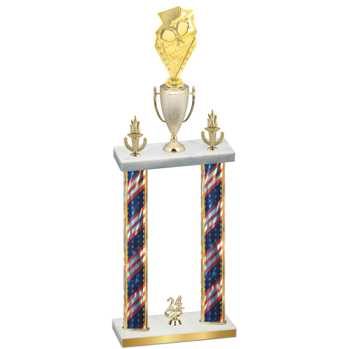 Double Flag USA Year Pickleball Trophy