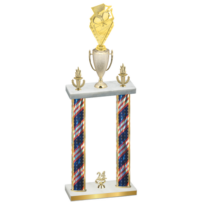 Double Flag USA Year Pickleball Trophy