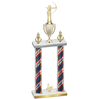 Double Flag USA Third Place Archery Trophy