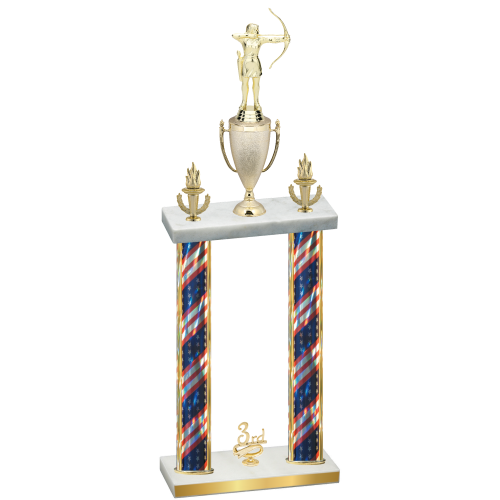 Double Flag USA Third Place Archery Trophy