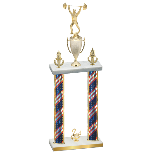 Double Flag USA Second Place Weights Trophy