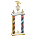 Double Flag USA First Place Fishing Trophy