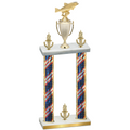 Double Flag USA Victory Fishing Trophy