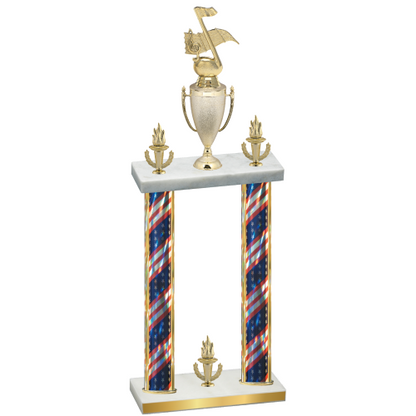 Double Flag USA Victory Music Trophy