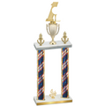 Double Flag USA Fourth Place Golf Trophy