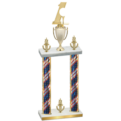 Double Flag USA Victory Golf Trophy