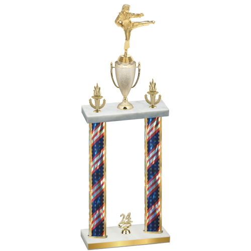Double Flag USA Year Karate Trophy