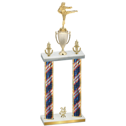 Double Flag USA Year Karate Trophy