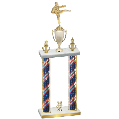 Double Flag USA Year Karate Trophy