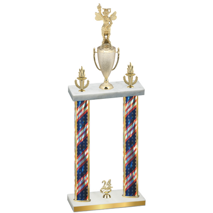 Double Flag USA Year Academics Trophy