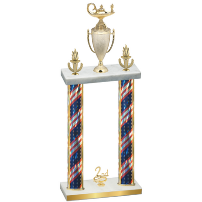 Double Flag USA Second Place Academics Trophy