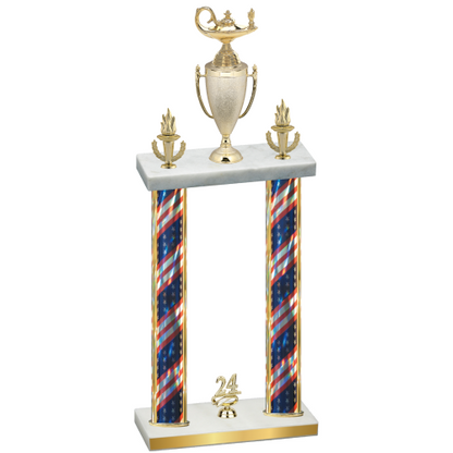 Double Flag USA Year Academics Trophy