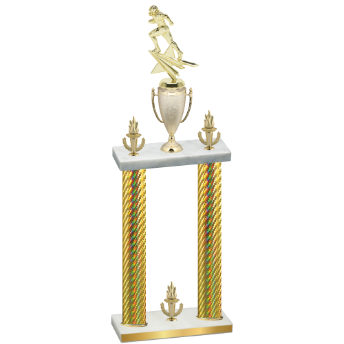Double Gold Carbon Fiber Victory Football Trophy