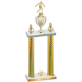 Double Gold Carbon Fiber First Place Soccer Trophy