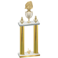 Double Gold Carbon Fiber First Place Soccer Trophy
